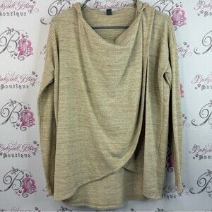 Joe Fresh active hoodie sweater beige tan light stretchy Active Light Tan Top